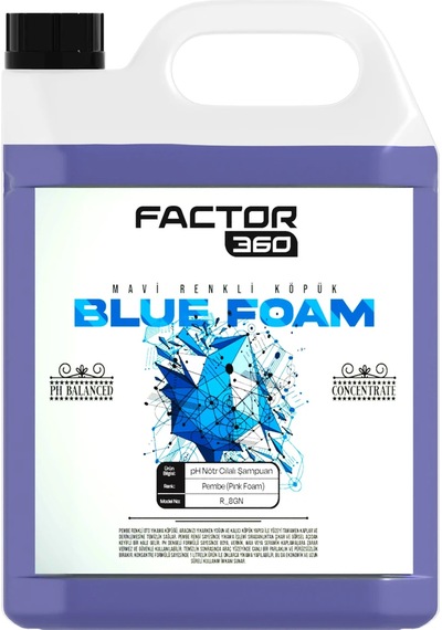 Factor360 Blue Foam Mavi Renkli Oto Yıkama Köpüğü Oto Şampuan 1:15 Konsantre 5 L