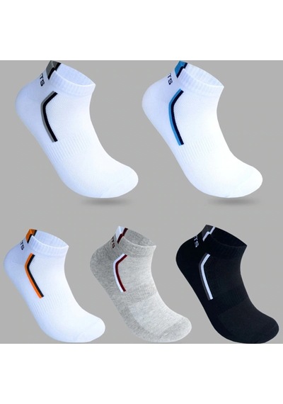 Bgk Unisex 5'li Spor Patik Çorap Renkli Extra Rahat Çok Renkli