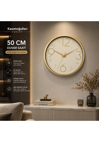 Tr Büyük Boy Duvar Saati Wall Clock 50 Cm Kc01 Diğer