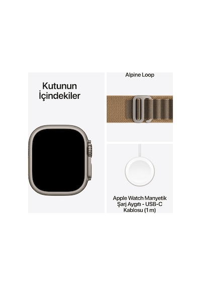 Apple Watch Ultra 4 Gps + Cellular 49MM Natural Titanyum Kasa - Kum Trail Kordon - S/m Akıllı Saat (Distribütör Garantili)