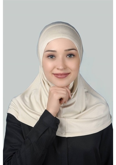 Altobeh Hazır Türban Pratik Eşarp Tesettür Hijab - Namaz Örtüsü - Krem