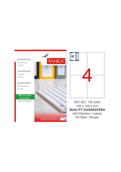 Tanex Tw-2204 105X148.5MM Laser Etiket 100'lü