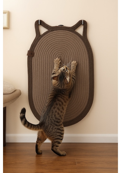 Mikopet Dekoratif Kedi Kulaklı Tırmalama Paspası