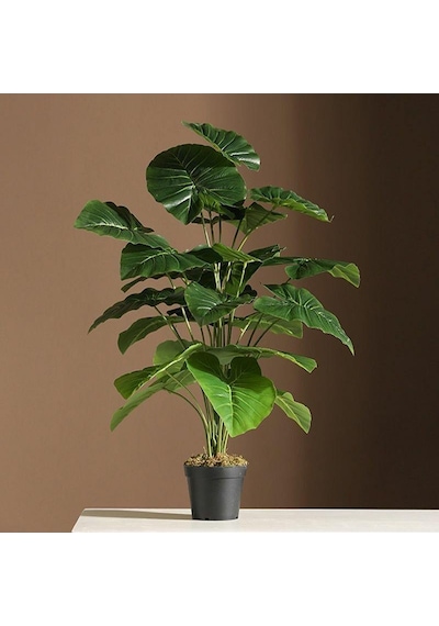 Pothos Yeşil Yapay Salon Çiçeği Saksıda18 Dal 75 cm