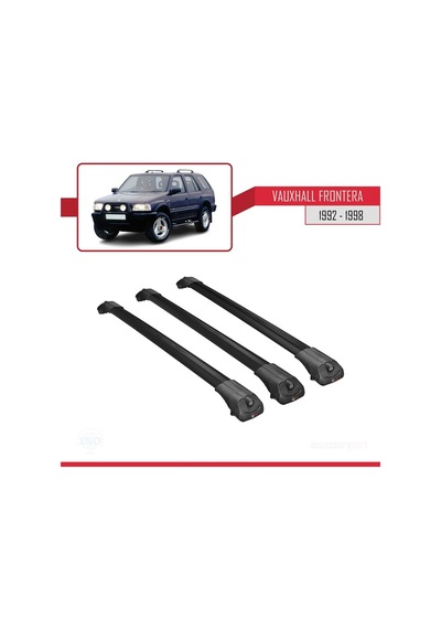 Vauxhall Frontera 1992-1998 Arası İle Uyumlu Ace-1 Ara Atkı Tavan Barı Siyah 3 Adet Bar