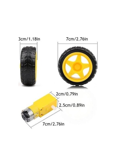 Sanec Motor Ve Tekerlek Seti 6v 250rpm Arduino