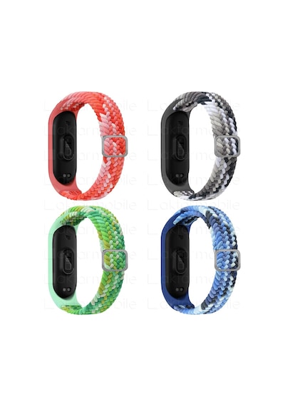 Xiaomi Mi Band 5 Kordon Örgü Loop Kayış Metal Tokalı Bileklik