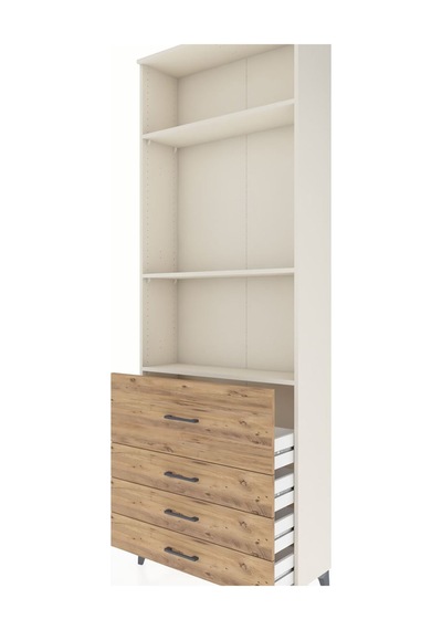 Arges Dolap 3 Raflı 4 Çekmeceli 88x30x243 Aytaşı-çam Aytaşı
