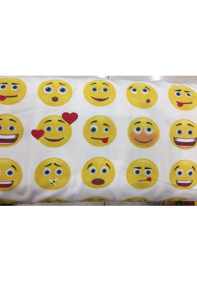 Duck Keten Kumaşı Emoji Desen Leke Tutmaz Ev Tekstili Döşemelik