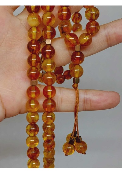 Kehribar Taşı Tesbih 99'luk 8mm 23475 Mor