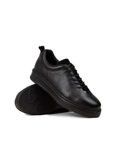 Deery Erkek Siyah Hakiki Deri Sneaker Ayakkabı - 02010msyhp01 Siyah