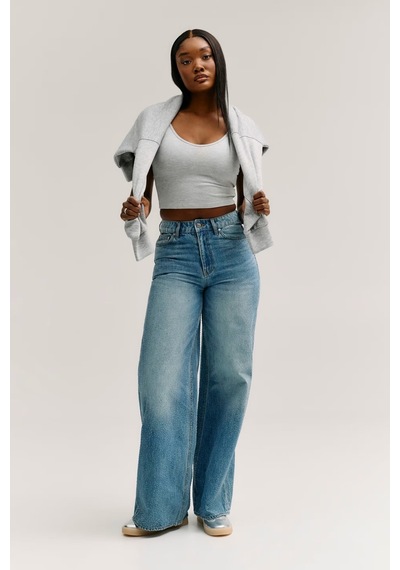 Guess Alba Rhinestones Loose Fit Kadın Jean Pantolon W6ga26d0970 Mavi