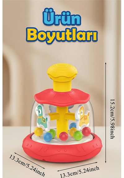 Bas-çevir Atlı Karınca Oyuncağı Renkli Toplu Eğitici Bebek Oyuncağı - Kırmızı