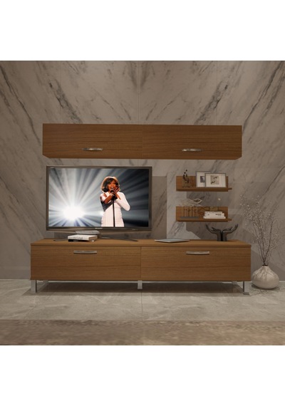 Decoraktiv Eko 5 Slm Std Krom Ayaklı Tv Ünitesi Tv Sehpası Ceviz