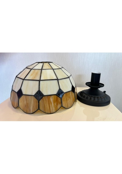 Yüceeller Tavan Vitray Avize 30 Cm 12" Kahverengi