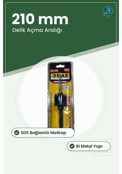 Panç Adaptörü Sds İle 210 Mm Matkap Aksesuarı Bi Metal Delik Açma