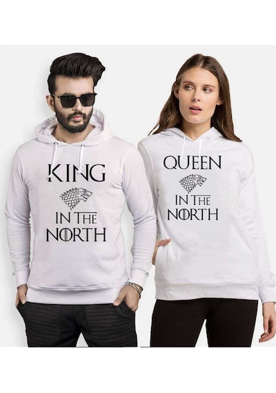 Tshirthane King Queen Stark Sevgili Kombinleri Kapüşonlu Kombin