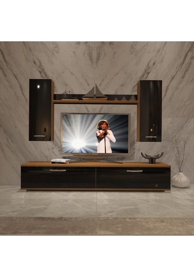 Decoraktiv Eko 7 Slm Std Tv Ünitesi Tv Sehpası Ceviz - Siyah