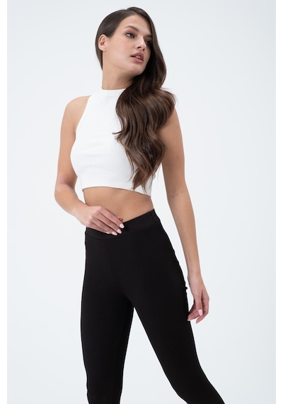 Quhox Kadın Kaşkorse Crop Atlet Ekru