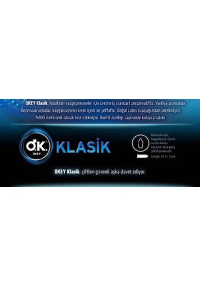 Okey Klasik Prezervatif 2 x 10'lu