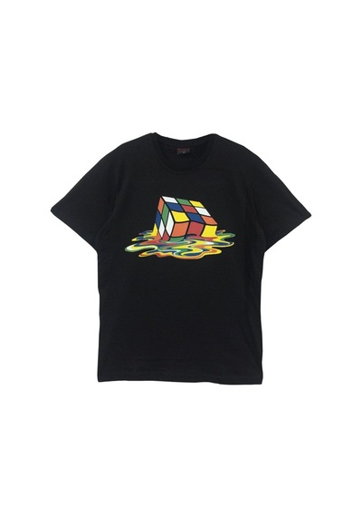 Stoned&Fame Unisex Siyah Zeka Küpü Baskılı T-shirt SIYAH Siyah