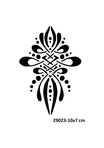 Airbrush Tattoo El Üstü Büyük Motif Stencil Süsleme Ve Boyama Kalıbı