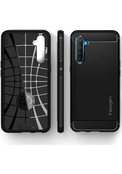 Spigen Realme Xt İle Uyumlu Kılıf Rugged Armor Matte Black Siyah
