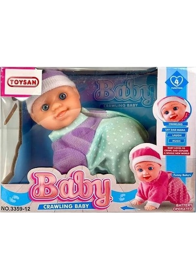 Pilli Emekleyen Sesli Bebek