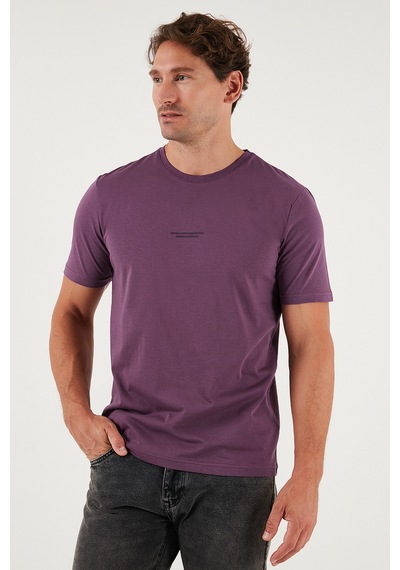 Buratti Pamuklu Baskılı Regular Fit Bisiklet Yaka Erkek T Shirt 59020205 Mürdüm