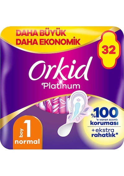 Orkid Platinum Hijyenik Ped Normal 32 Adet