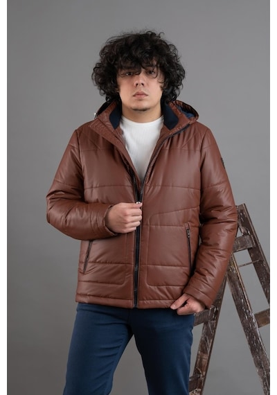 Kapşonlu Regular Fit Erkek Şişme Mont