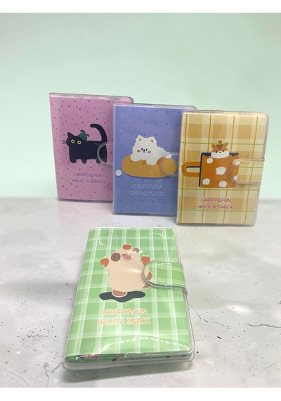 Happy & Fun Capybara A7 Not Defteri , Çıt Çıtlı Cep Defteri - Yeşil