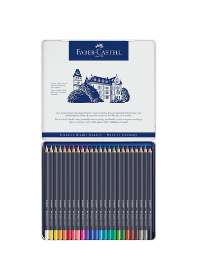 Goldfaber Sulu Boya Kalemi, 24 Renk, Yüksek Pigment, Canlı Renkler, Su İle Çözünebilir, Dayanıklı Uç Genel