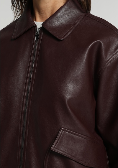 Colin's Colins Regular Fit Shirt Neck Fermuarlı Astarlı Kaplamalı Kadın Bordo Mont Pu Cl1081121 Q1.v1 Bur Burgundy