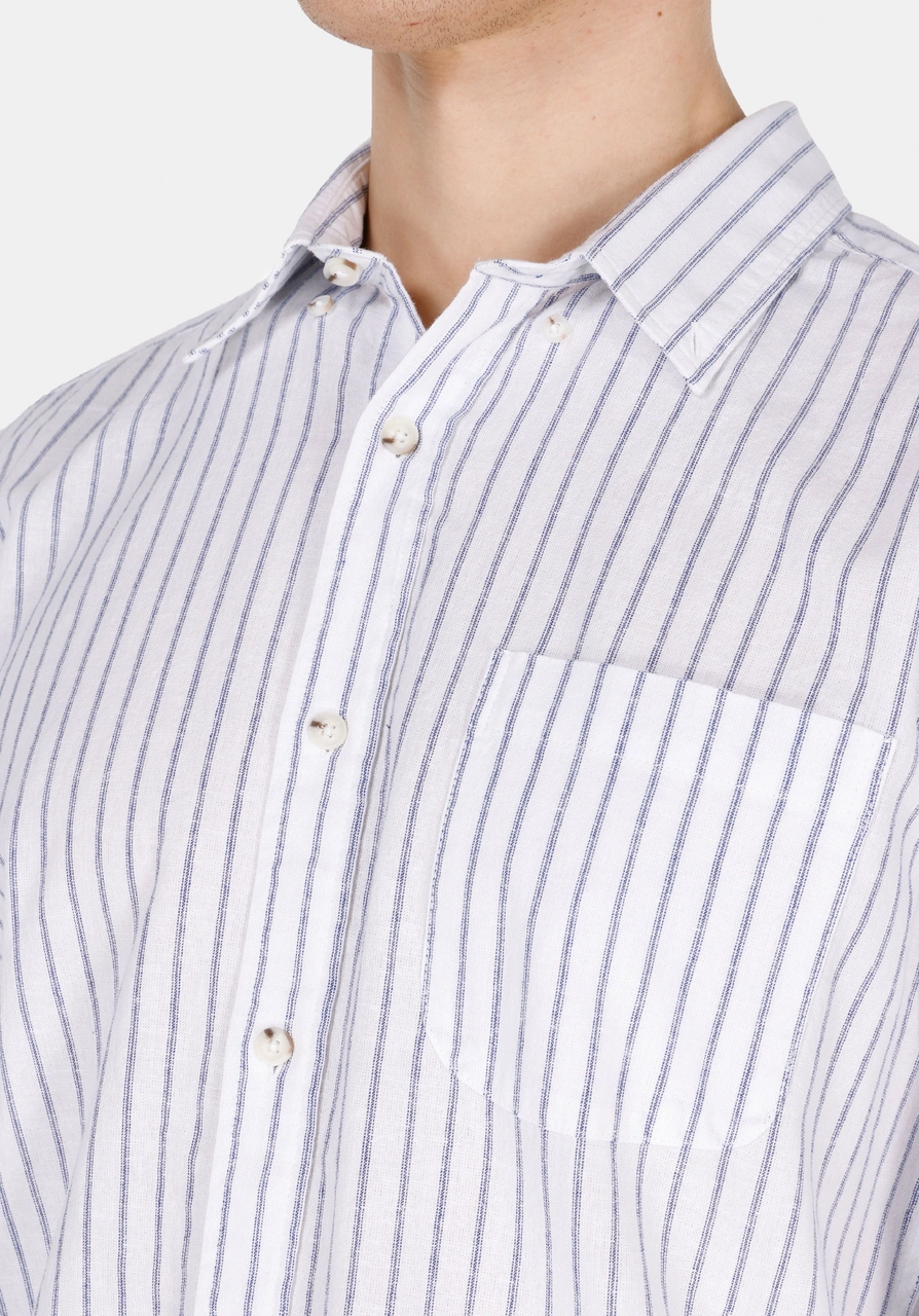 Colin's Colins Regular Fit Shirt Neck Çizgili Erkek Lacivert Uzun Kol Gömlek Cl1074495 Q1.v1 Nys Navy Striped