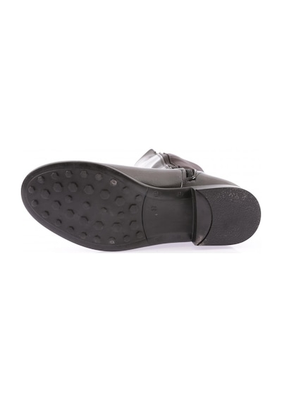 Dgn 501 Kadın Arkası Stretch Yanı Fermuarlı Knee High Flats Çizme 501-1557-R1645 Siyah Rugan
