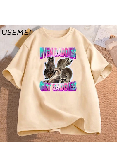 Flood Of Style Erkek Pamuk T-shirt Bile Baddies Olsun Saddies Rakun Komik Garip Belirli Meme Grafik Baskılı Haki Flood Of Style Erkek Pamuk T-shirt Bile Baddies Olsun Saddies Rakun Komik Garip Belirli Meme Grafik Baskılı Haki