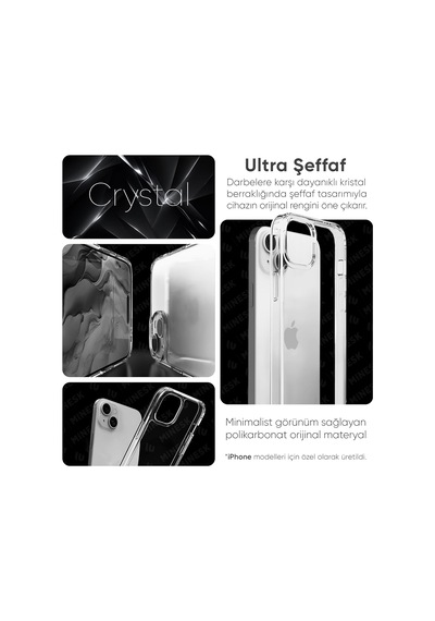 İphone 11 İle Uyumlu Crystal Clear Ultra Şeffaf Silikon Kılıf Arkası Sert Polikarbonat Kenarları Yumuşak Tpu Darbe Emici İç Hava Yastığı Destekli Kapak 11