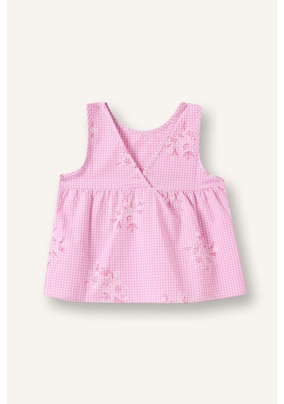 Defacto Çiçek Desenli Poplin Kısa Kollu Pembe Gömlek Kız Bebek H9296a526hspn171 Pembe-pn171