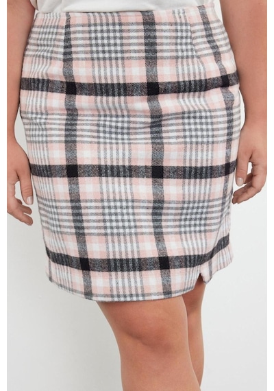 Ersefa Moda Büyük Beden Regular Ekose Desen Günlük Mini Boy Kadın Ekose Çok Renkli