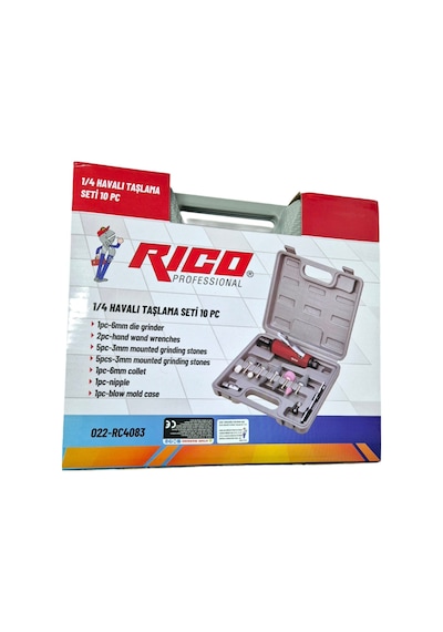 Rico 1/4" Havalı Taşlama Seti 10 Parça 022-rc4083