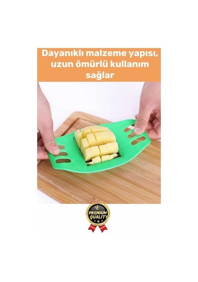 Yepyeni Pratik Paslanmaz Çelik Kızartma Kesici Sebze Soğan Kesme Doğrama Patates Dilimleme Aleti Çok Renkli