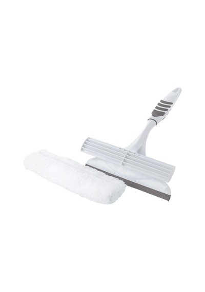Softon Peluşlu Cam Sileceği 2 Si 1 Arada Bezli Cam Çekçek Çekpas Duşakabin Ve Pencere Temizleyici 19 Cm Beyaz-gri - 937050994