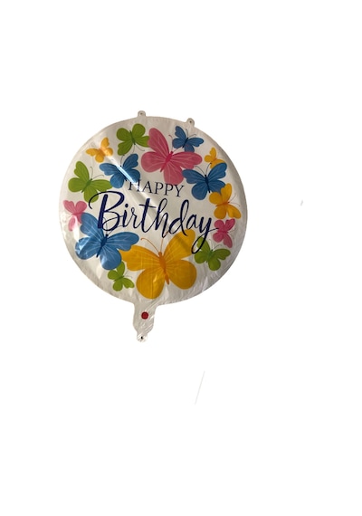 FOLYO BALON HAPPY BİRTHDAY RENKLİ KELEBEKLİ 18'' DÜ 15