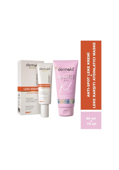 Dermokil Xtreme Spot Cream Leke Kremi 60 ML + Leke Karşıtı Aydınlatıcı Maske 75 ML