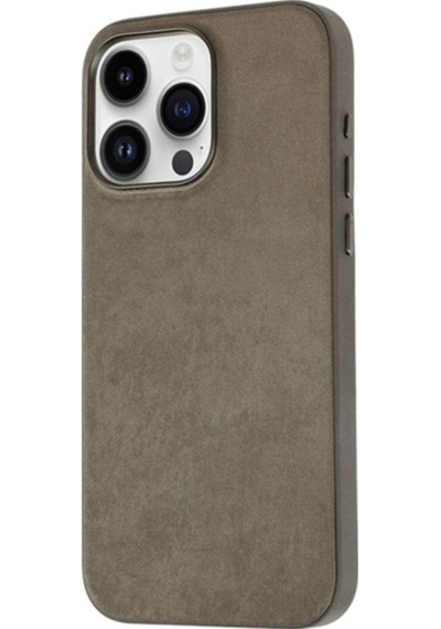 Apple Uyumlu iPhone 15 Pro Kılıf Zore Mikro Fiber Mimoza Kapak Kahverengi