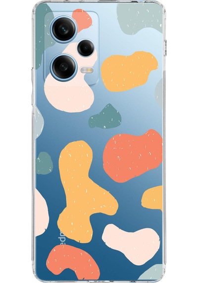 Xiaomi Redmi Note 12 Pro 5g Uyumlu Kamera Korumalı Grunge Tasarımlı Şeffaf Kılıf Şeffaf