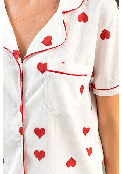 Nisanca Kısa Kol Gömlek Yaka Kadın Pinterest Pijama Takımı - Mevsimlik Kadın Pijama- Büyük Beden Bordo Nisanca Kısa Kol Gömlek Yaka Kadın Pinterest Pijama Takımı - Mevsimlik Kadın Pijama- Büyük Beden Bordo