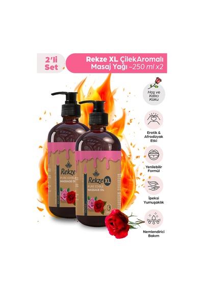 2 Adet Büyük Boy Gül Aromalı Vücut Aromaterapi Masaj Yağı 250 Ml - 581476609