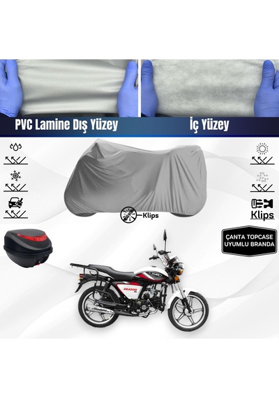 Kuba Dragon 50 Motosiklet Brandası Çanta Topcase Uyumlu Motor Branda